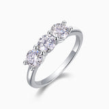 Three Round Moissanite Weeding Band Ring - Ceerom