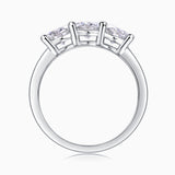 Three Round Moissanite Weeding Band Ring - Ceerom