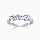 Three Round Moissanite Weeding Band Ring - Ceerom