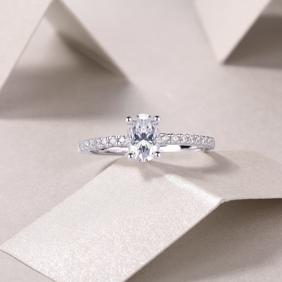 The Pave Oval Cut Engagement Ring - Ceerom