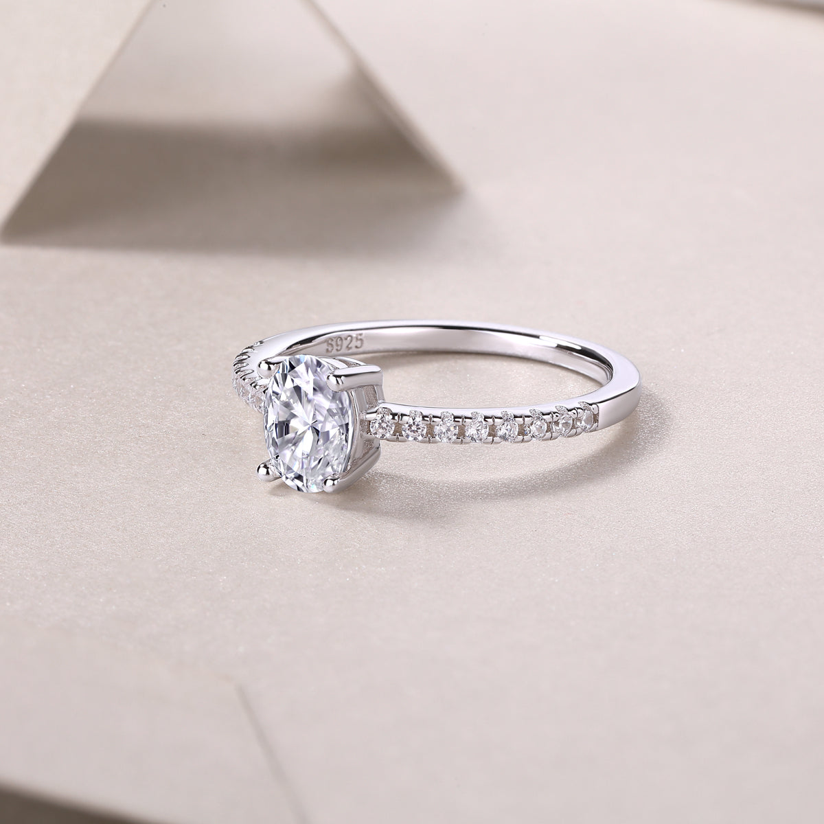 The Pave Oval Cut Engagement Ring - Ceerom