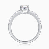 Emerald Cut Moissanite Pave Engagement Ring - Ceerom