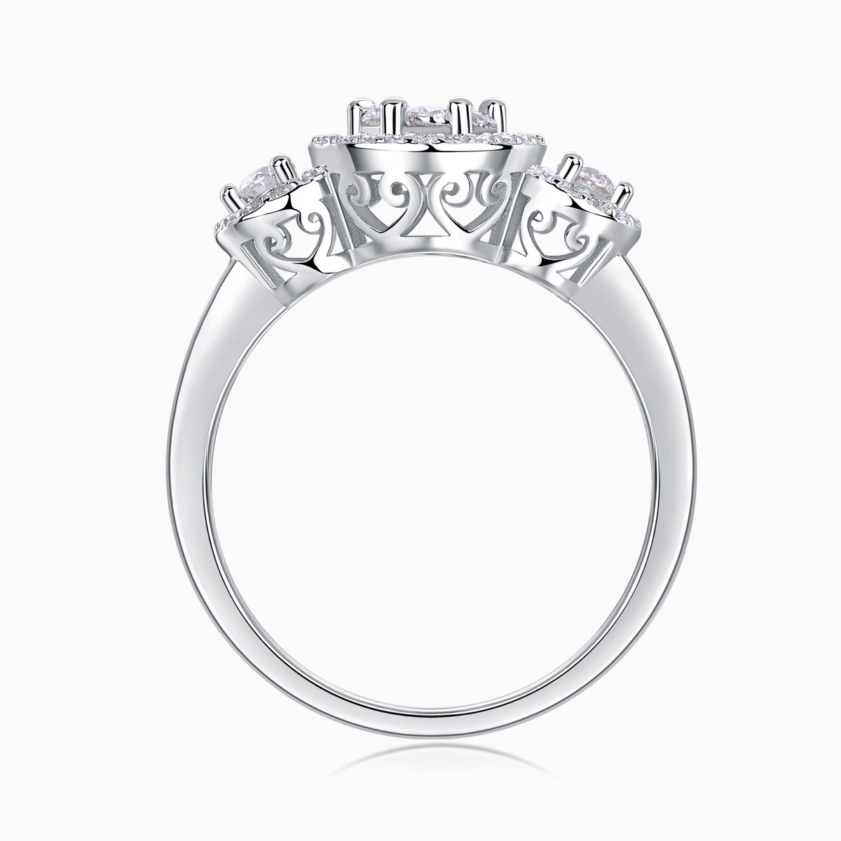 Flower Halo Moissanite Engagement Ring - Ceerom