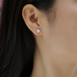 5.5mm Asscher Cut Moissanite Stud Earring