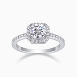 Halo Moissanite Pave Wedding Ring