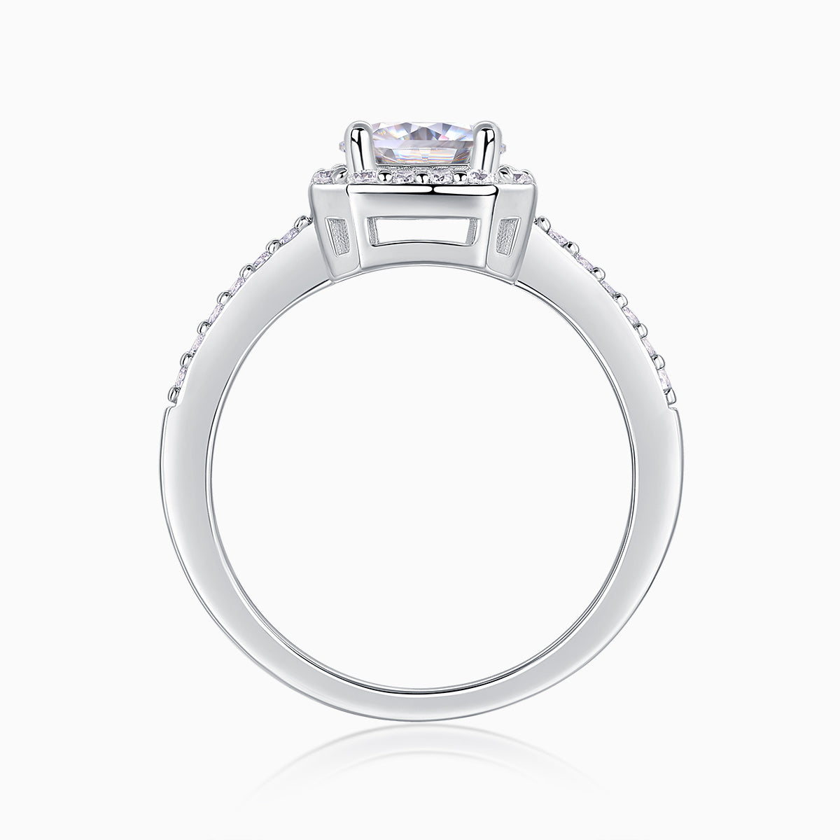 Halo Moissanite Pave Wedding Ring - Ceerom