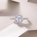 Halo Moissanite Pave Wedding Ring