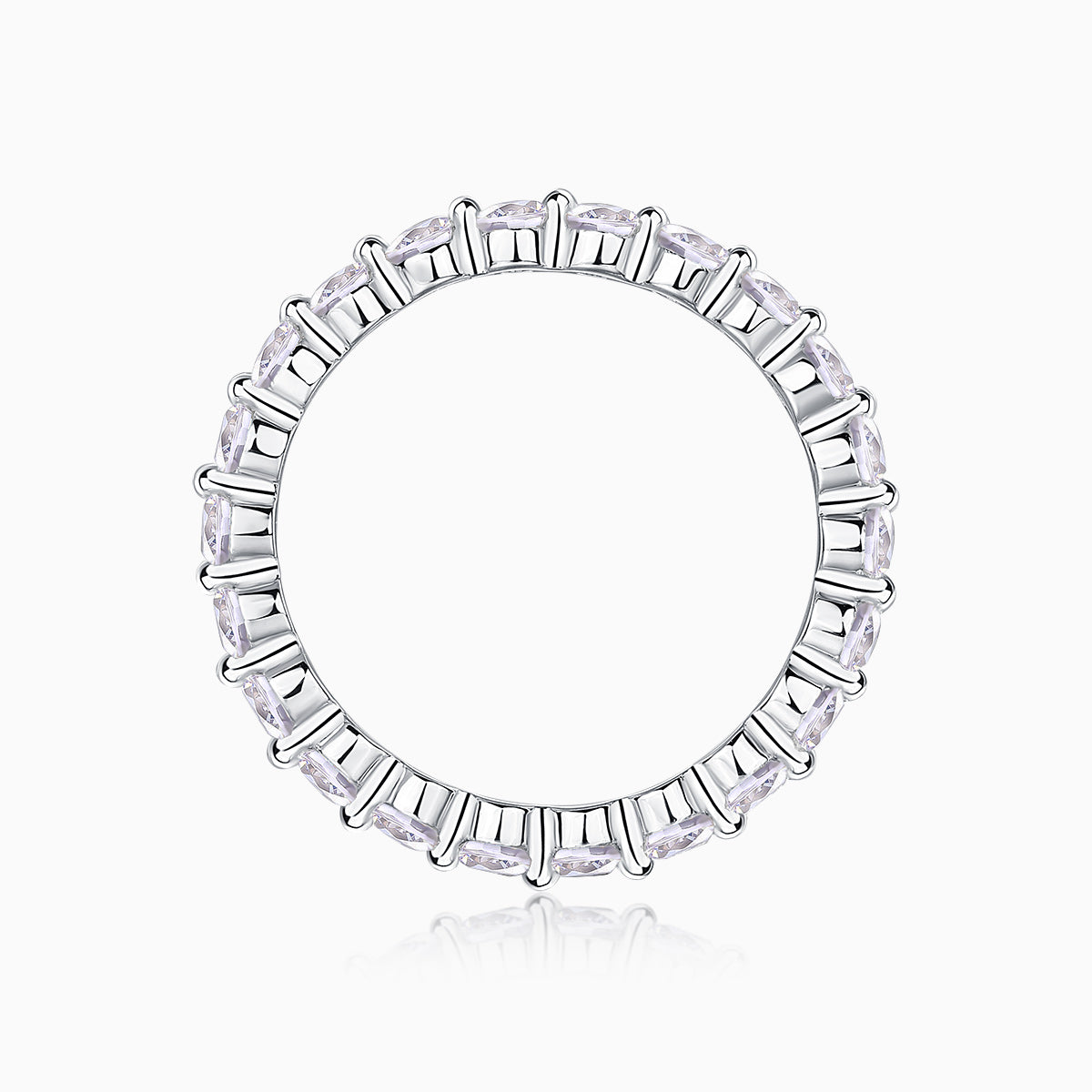 Round Cut Moissanite Band Ring - Ceerom