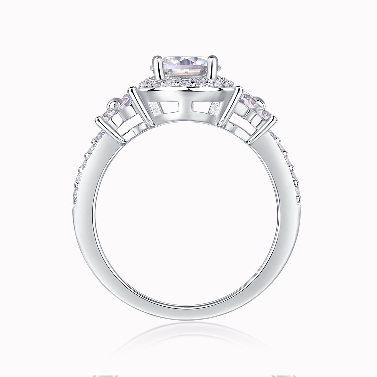 Halo Round Cut Moissanite Ring - Ceerom