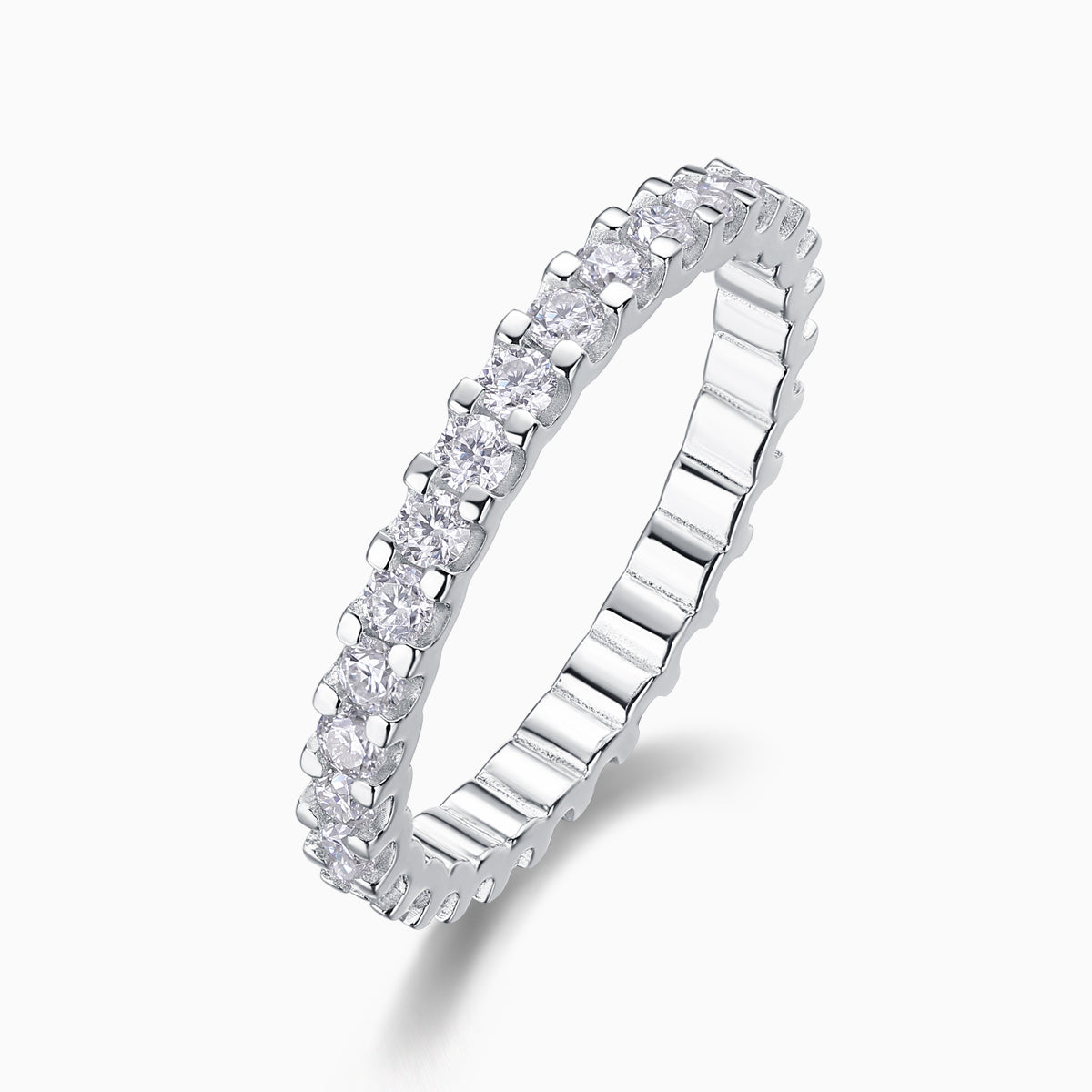 Minimalist Moissanite Pave Band Ring - Ceerom
