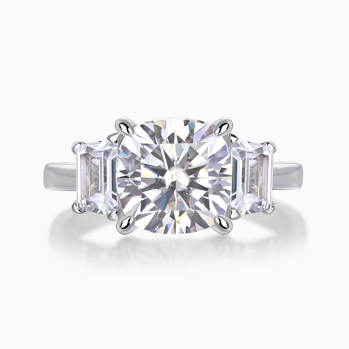 The Three Stone Cushion Cut Engagement Ring - Ceerom