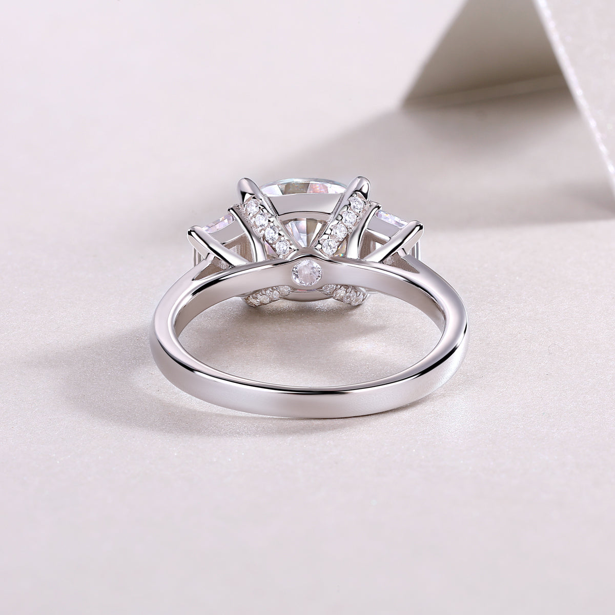 The Three Stone Cushion Cut Engagement Ring - Ceerom
