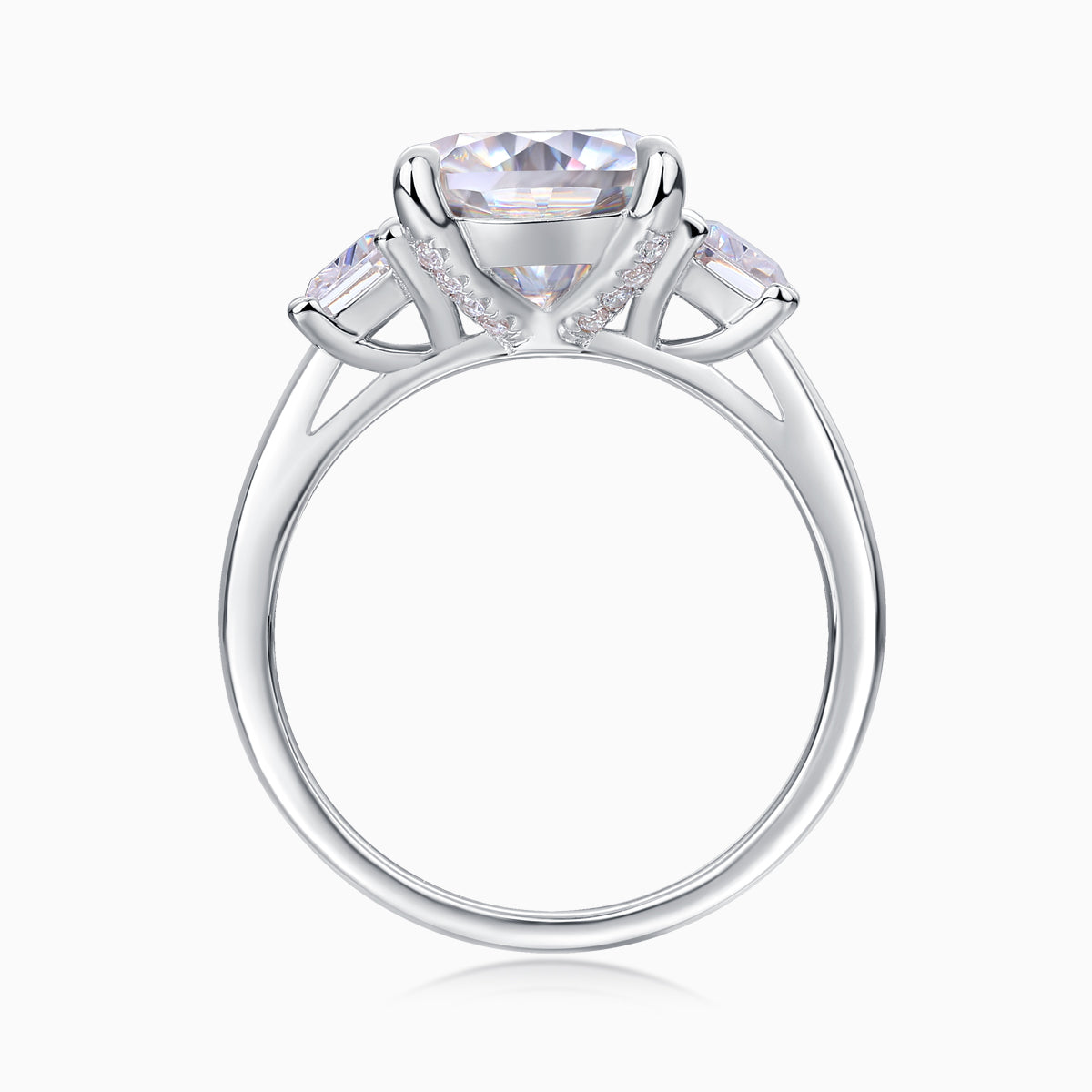 The Three Stone Cushion Cut Engagement Ring - Ceerom