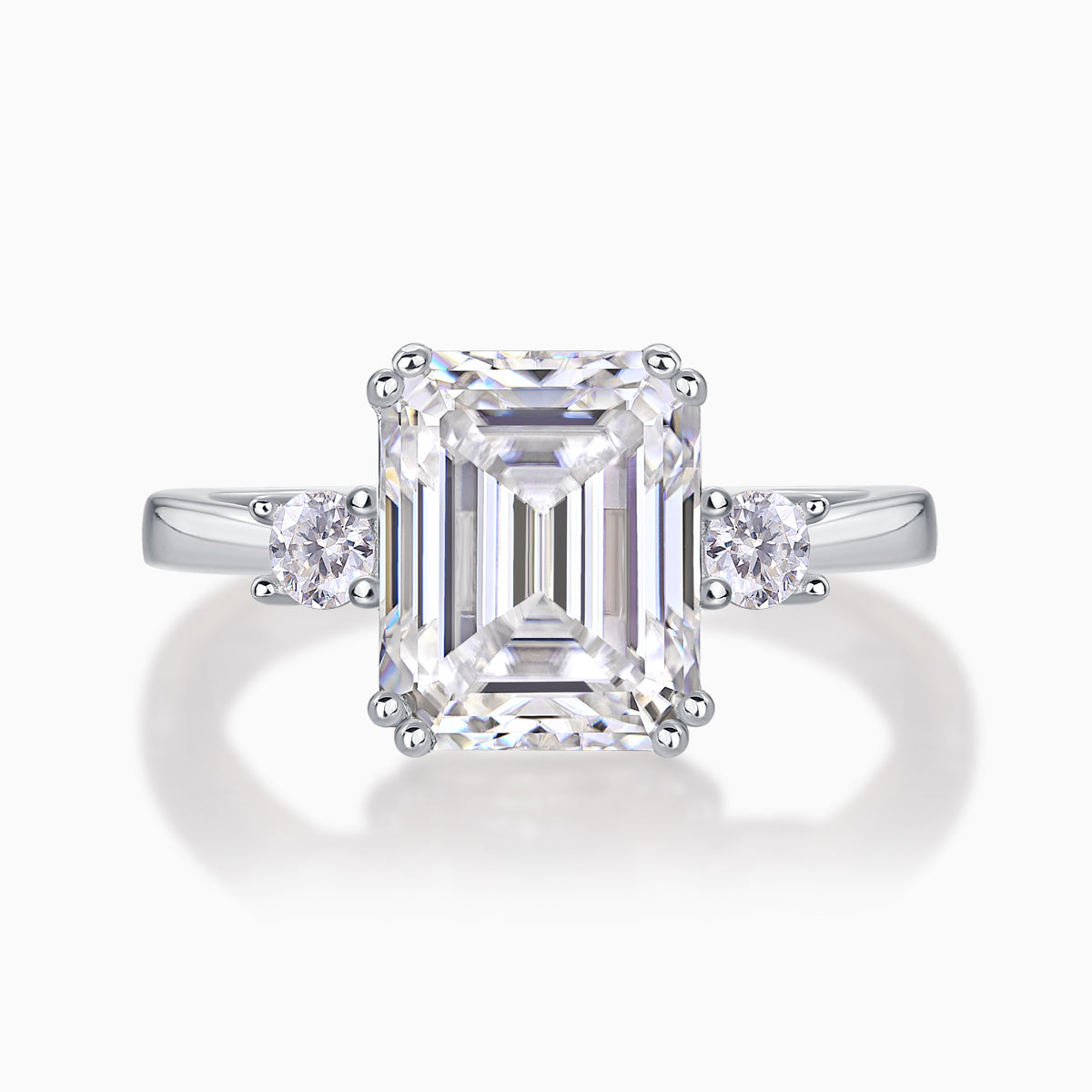 The Three Stone Emerald Cut Engagement Ring - Ceerom