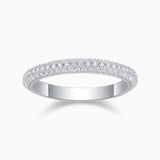 Round Moissanite Pave Wedding Band Ring