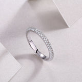 Round Moissanite Pave Wedding Band Ring