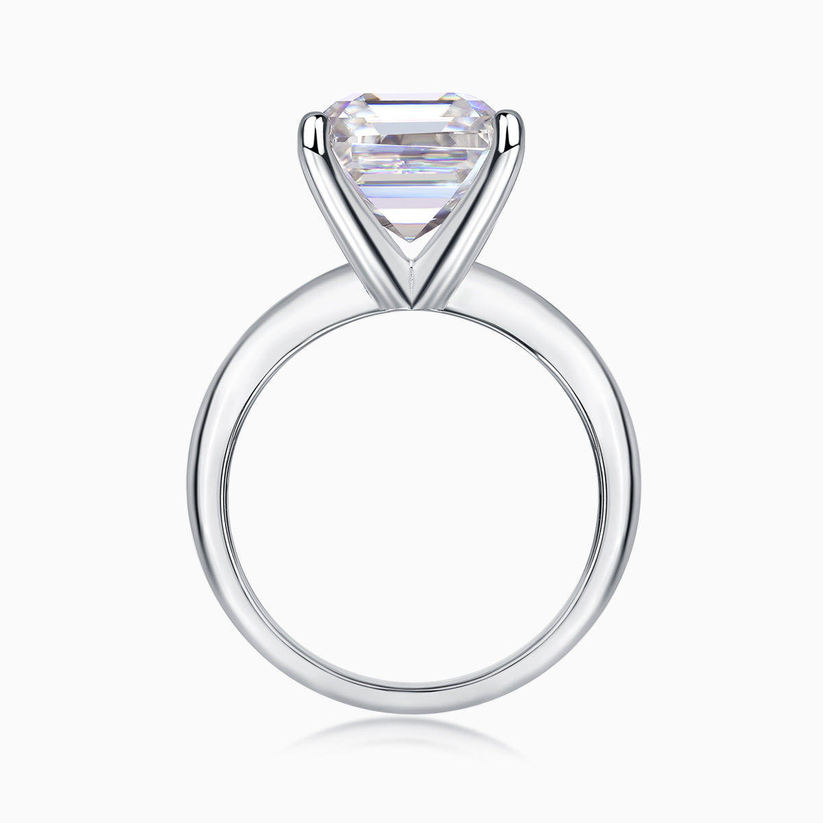 5CT Solitaire Asscher Cut Moissanite Ring - Ceerom