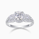 Halo Round Cut Moissanite Engagement Ring - Ceerom