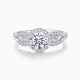 Halo Round Cut Moissanite Engagement Ring - Ceerom