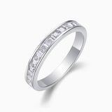 Asscher Cut Moissanite Bezel Wedding Band Ring