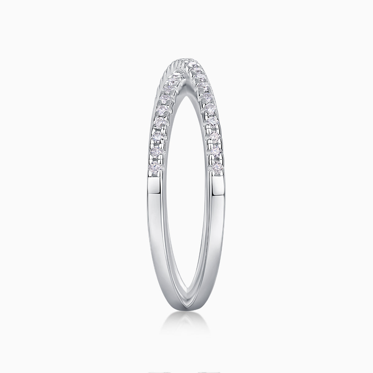 Moissanite Open Crossover Wedding Band - Ceerom