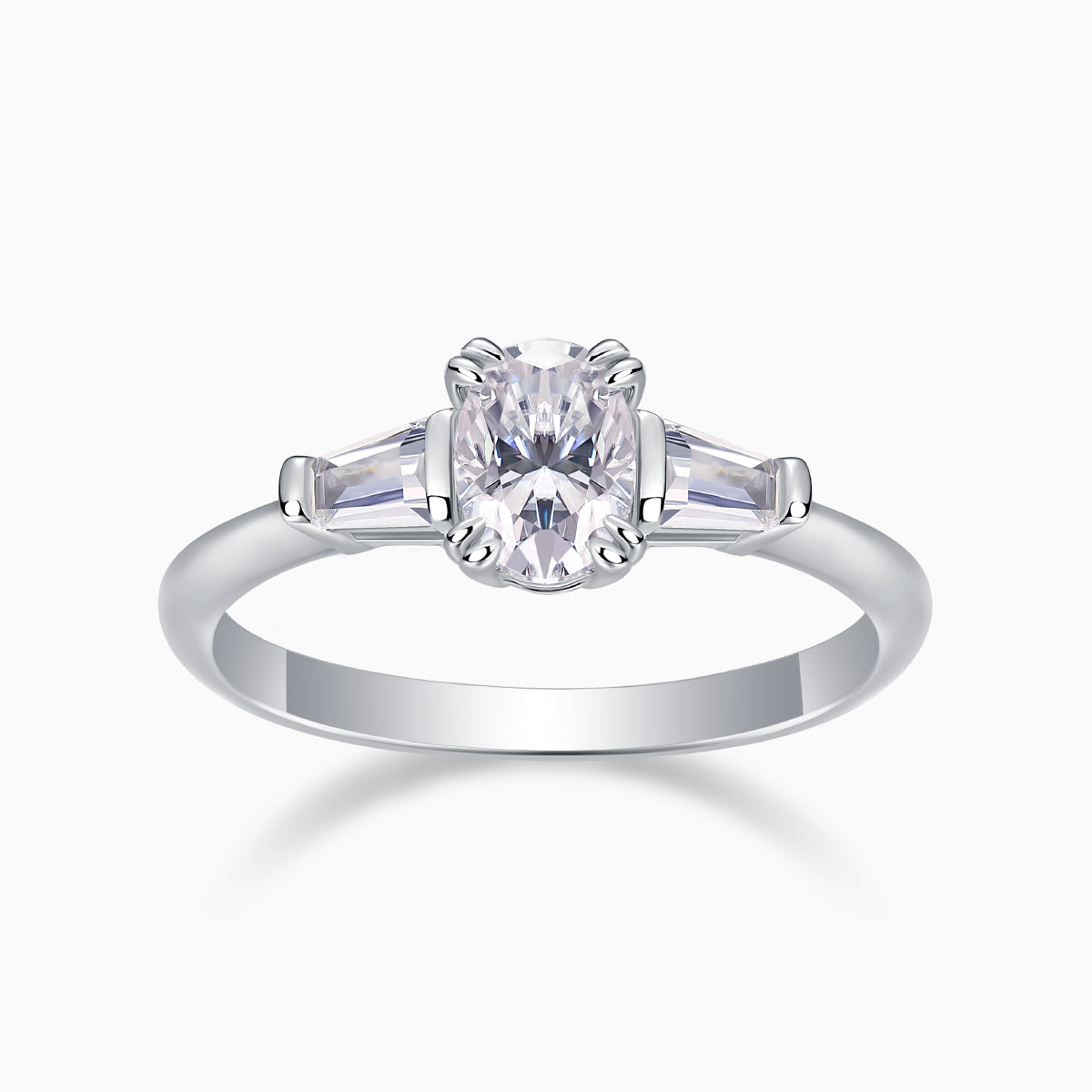 Three Stone Oval Cut Engagement Ring - Ceerom