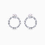 Elegant Moissanite Circle Stud Earrings