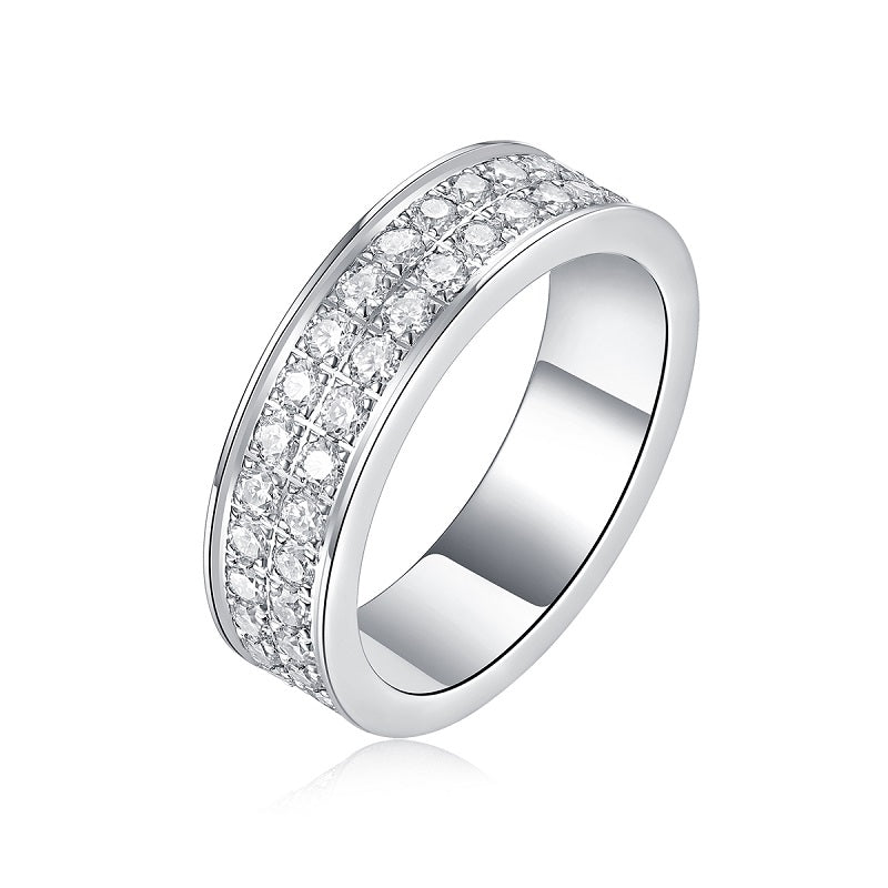 Full Eternity Moissanite Engagement Band Ring - Ceerom