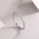 Brilliant Moissanite Stackable Eternity Wedding Band Ring