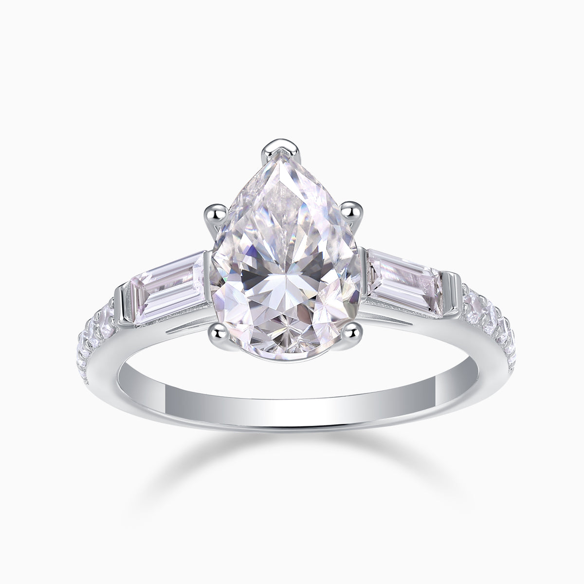 Pear Shaped Moissanite Engagement Ring - Ceerom