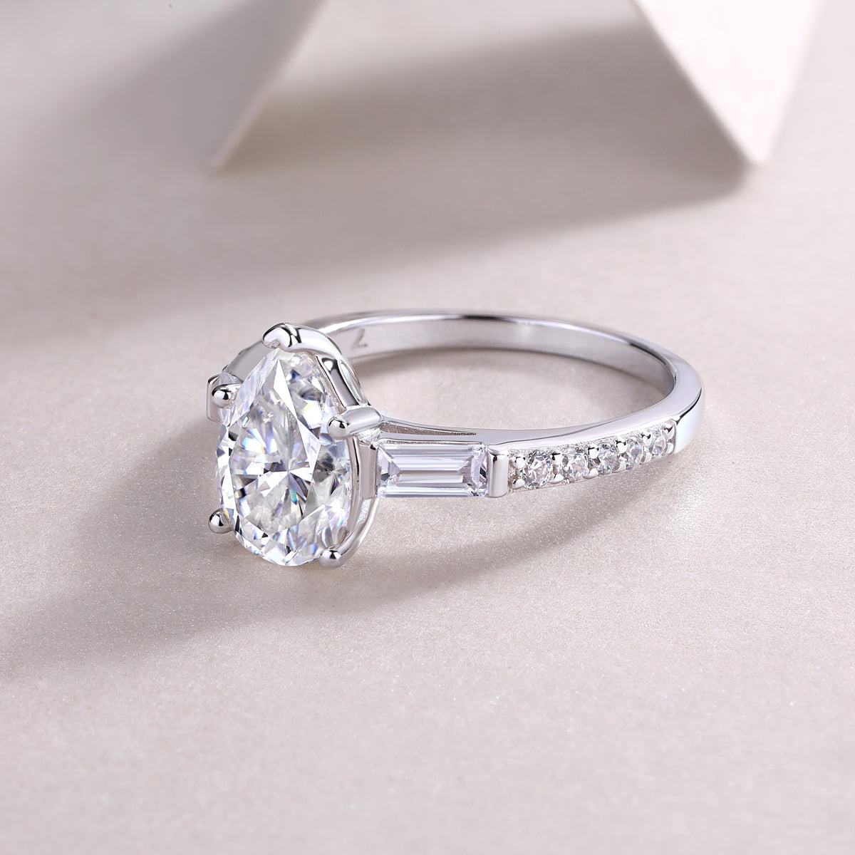 Pear Shaped Moissanite Engagement Ring - Ceerom