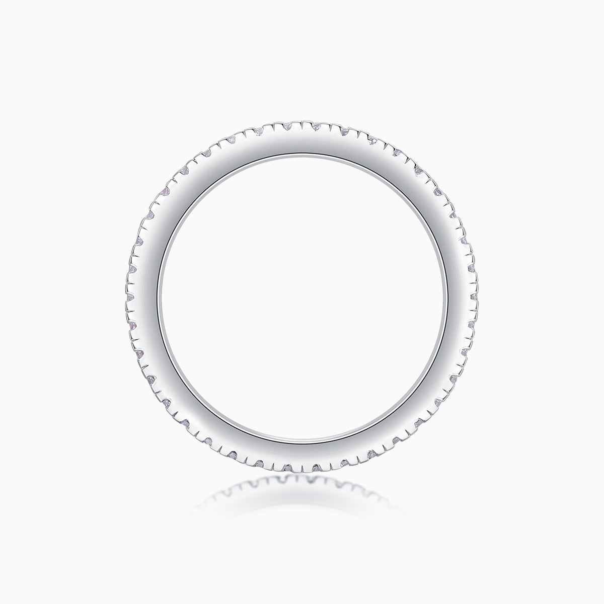 Triple Row Round Moissanile Band Ring - Ceerom