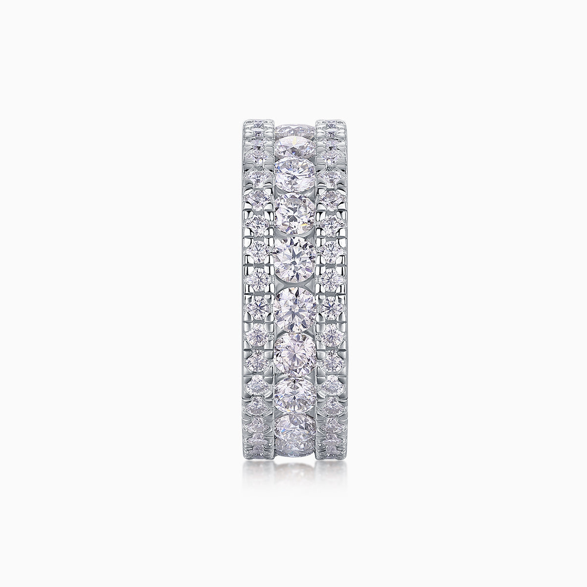Triple Row Pave Moissanite Wedding Band - Ceerom