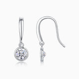 Solitaire Round Moissanite Drop Earrings - Ceerom