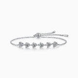 Sterling Silver Moissanite Bolo Bracelet - Ceerom