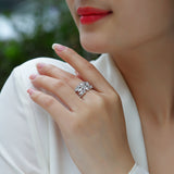 Cluster Moissanite Engagement Ring - Ceerom