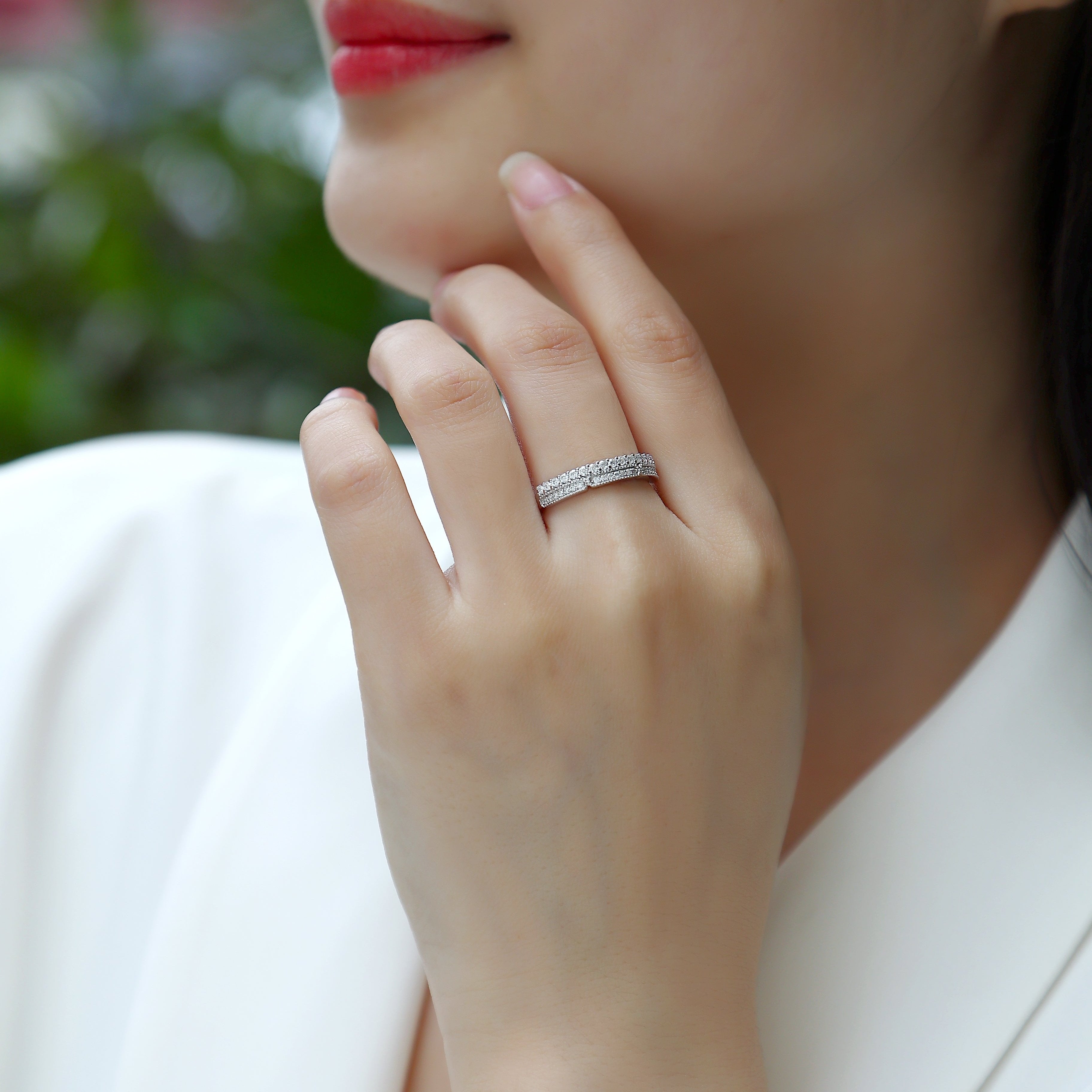 Moissanite Eternity Band Ring - Ceerom