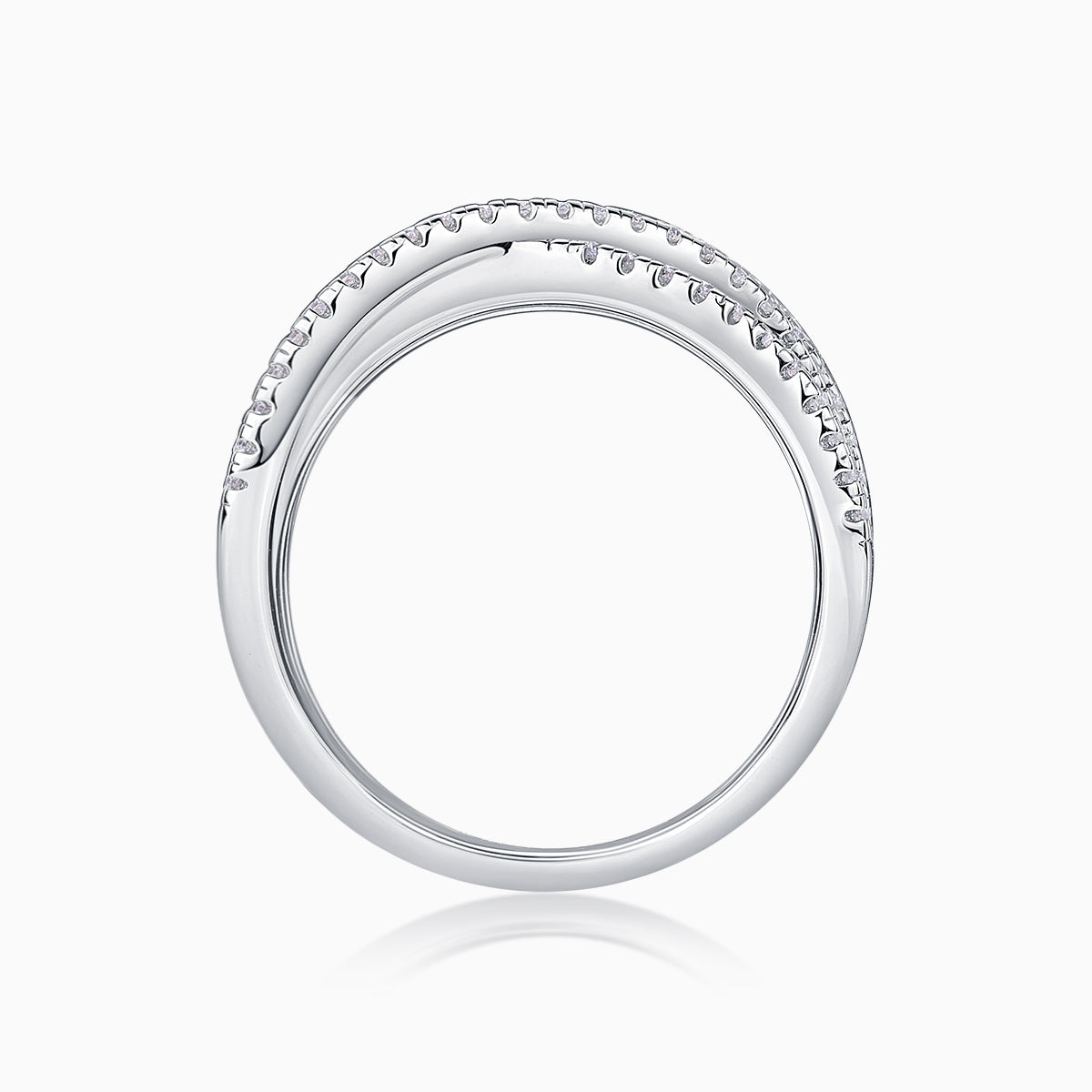 Triple Row Crossover Band Ring - Ceerom