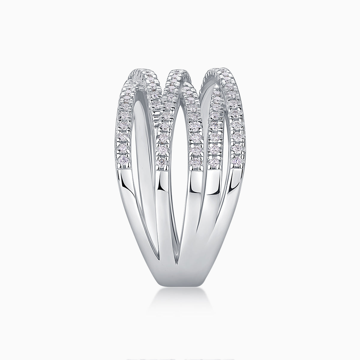 Triple Row Crossover Band Ring - Ceerom
