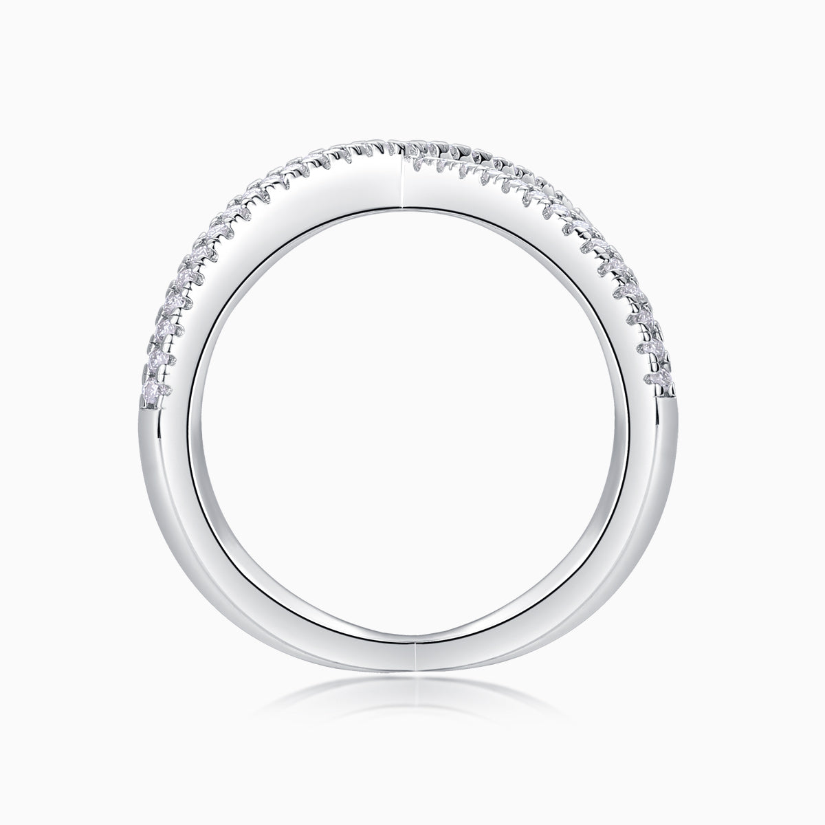 Moissanite Cross Over X Band Ring - Ceerom