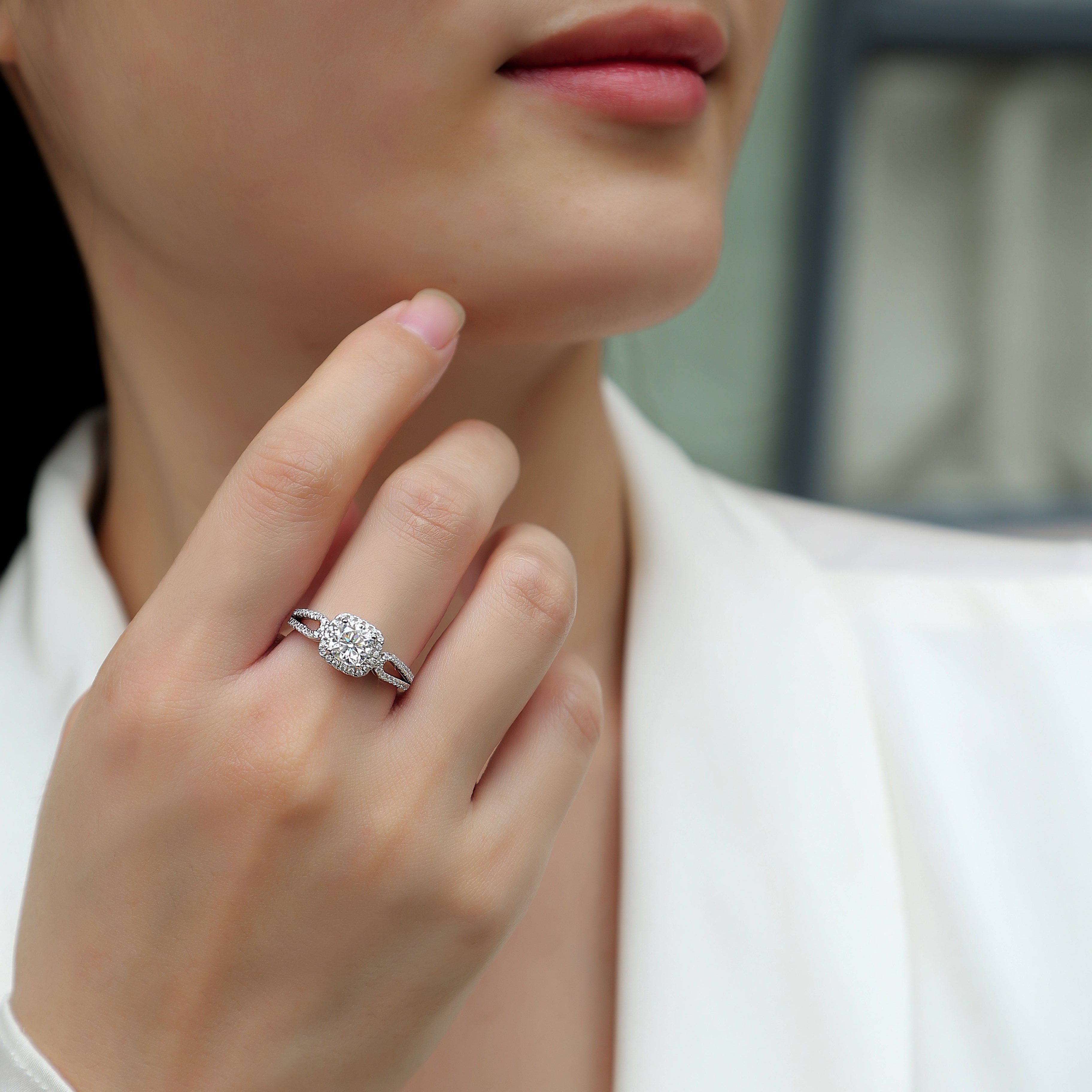 Asscher Cut Moissanite Ring - Ceerom