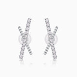 Moissanite  Letter X Stud Earrings