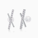 Moissanite  Letter X Stud Earrings