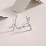 Moissanite  Letter X Stud Earrings