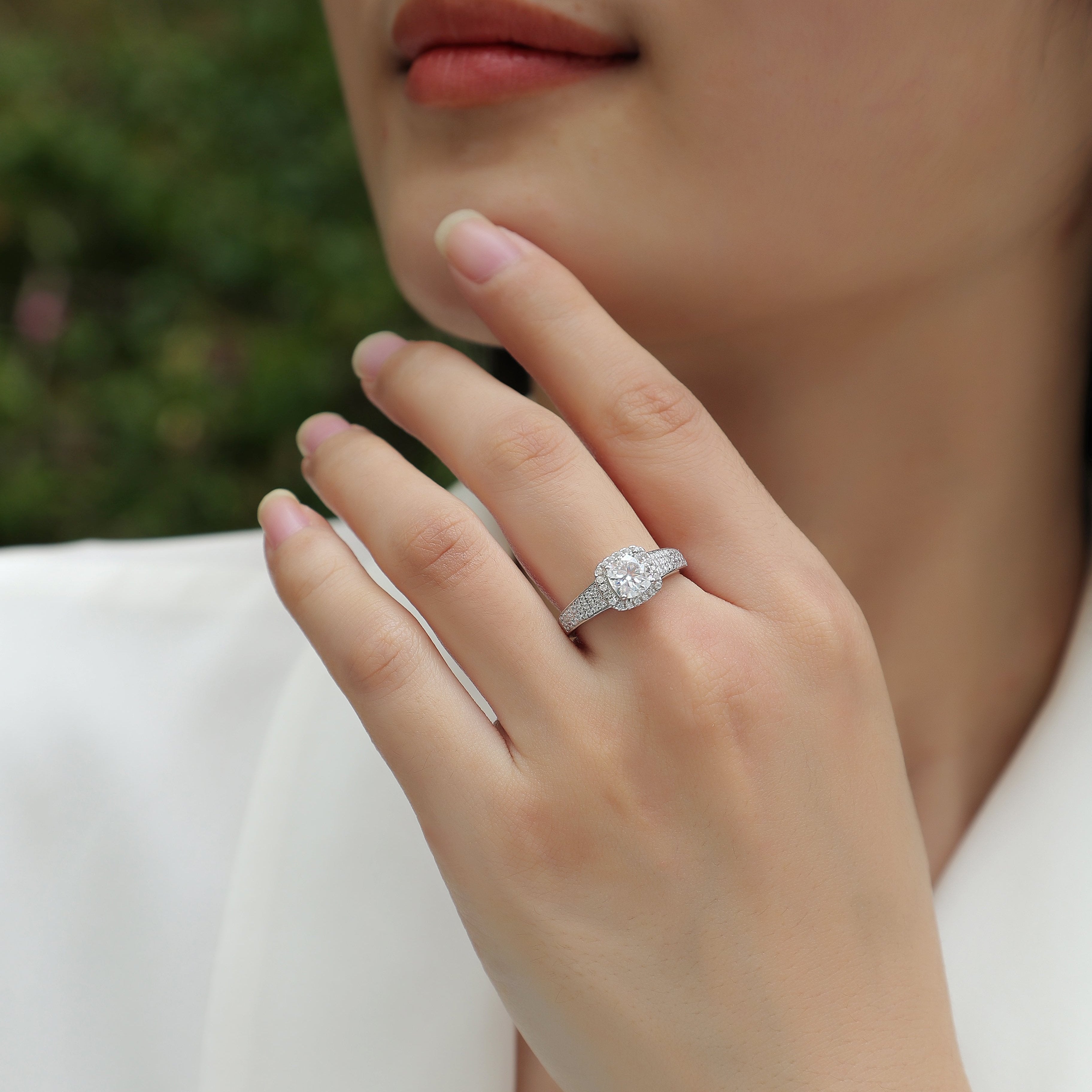 Asscher Cut Moissanite Ring - Ceerom