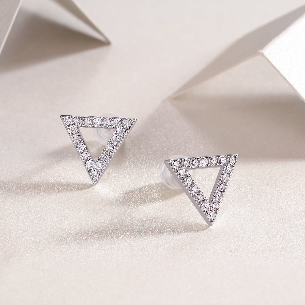 Triangle Geometric Moissanite Stud Earrings - Ceerom