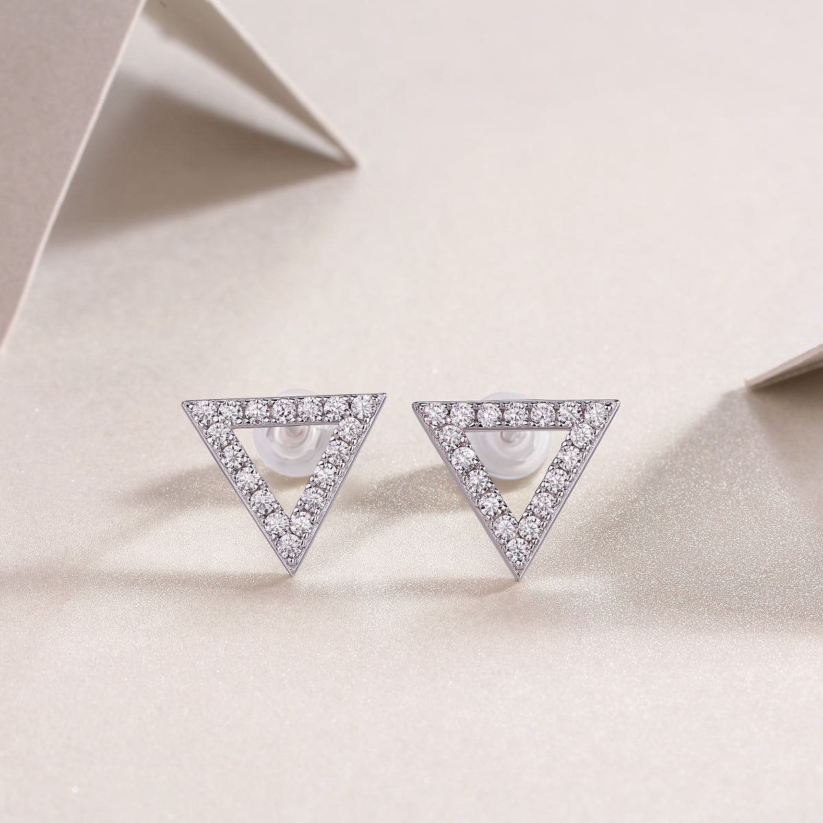 Triangle Geometric Moissanite Stud Earrings - Ceerom