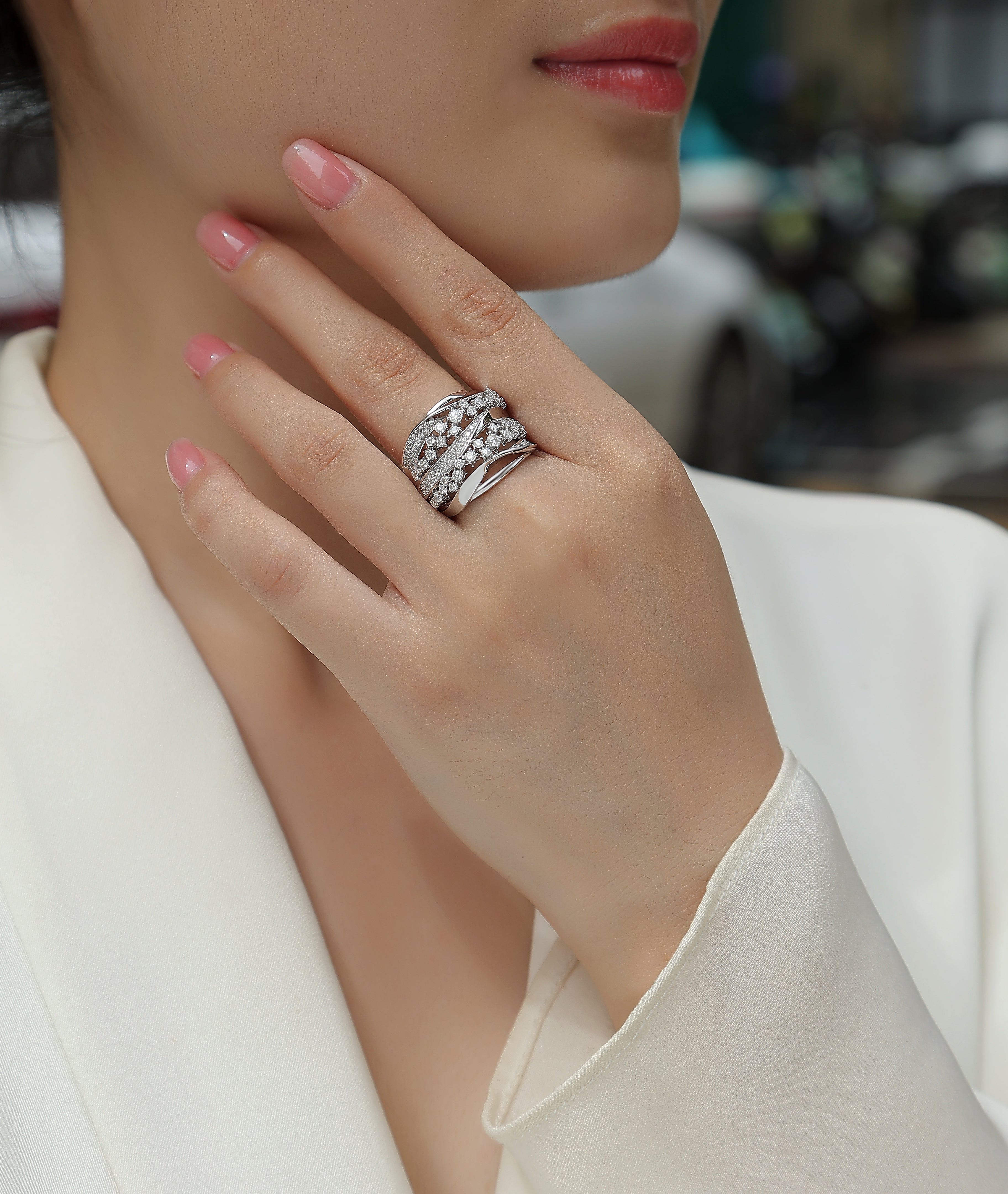 Moissanite Multi-Layer Wedding Ring - Ceerom