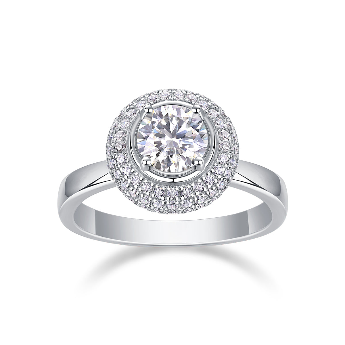 Halo Round Moissanite Engagement Ring - Ceerom