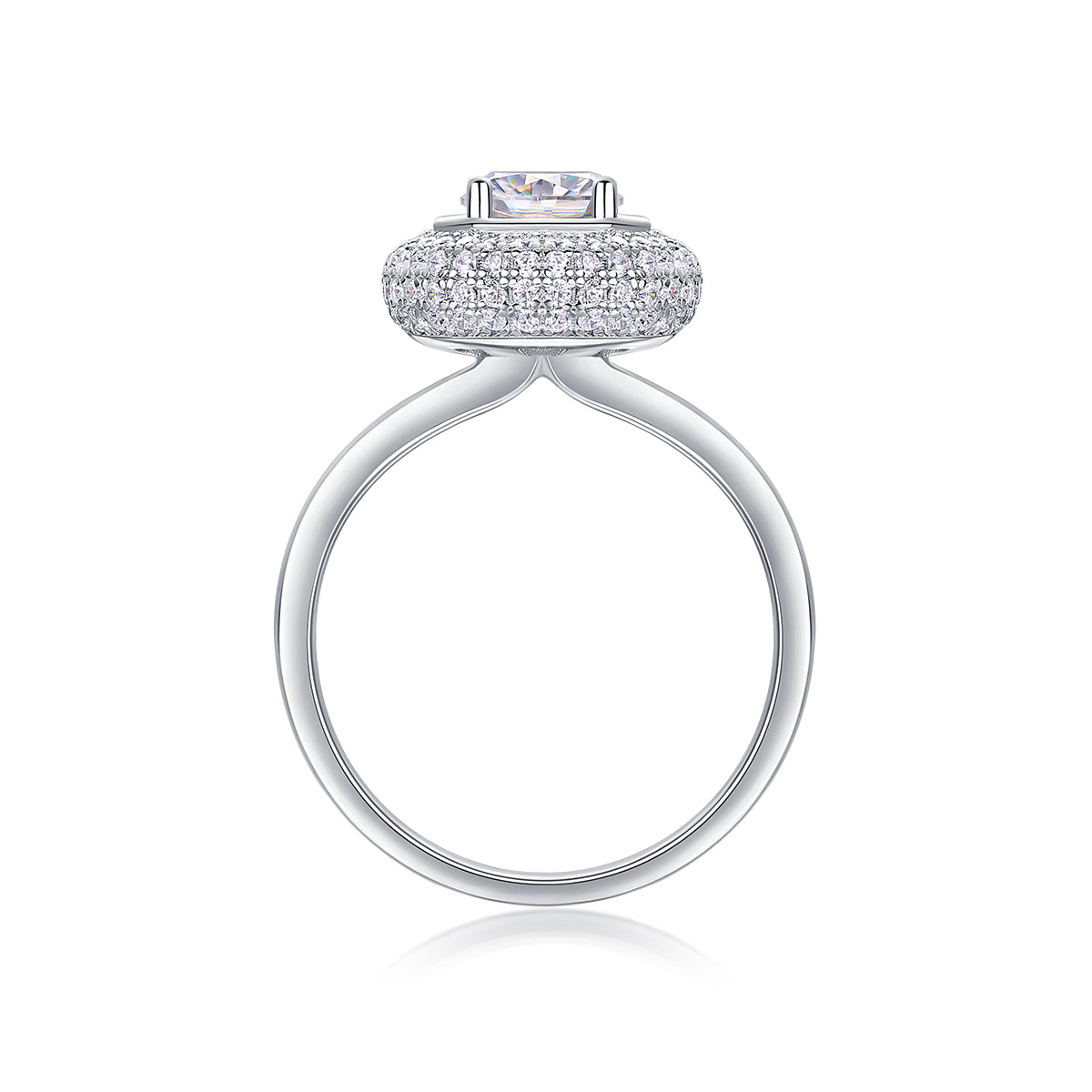 Halo Round Moissanite Engagement Ring - Ceerom
